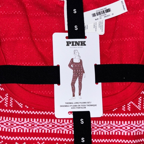 PINK Red Thermal Pajama Set - Picture 3 of 3